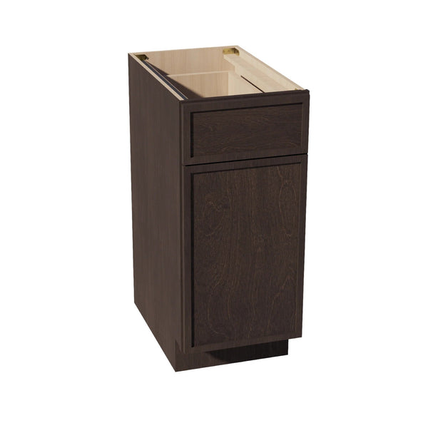 Slim Shaker Base Cabinet 15" (B15) · Slim - Mocha - Hero