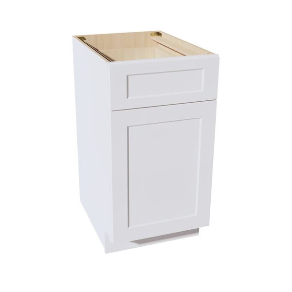 Shaker Base Cabinet 18" (B18) · Ardelle - White - Hero