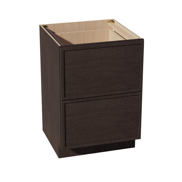 Slim Shaker Drawer Base Cabinet 24" (DB24-2) · Slim - Mocha - Hero