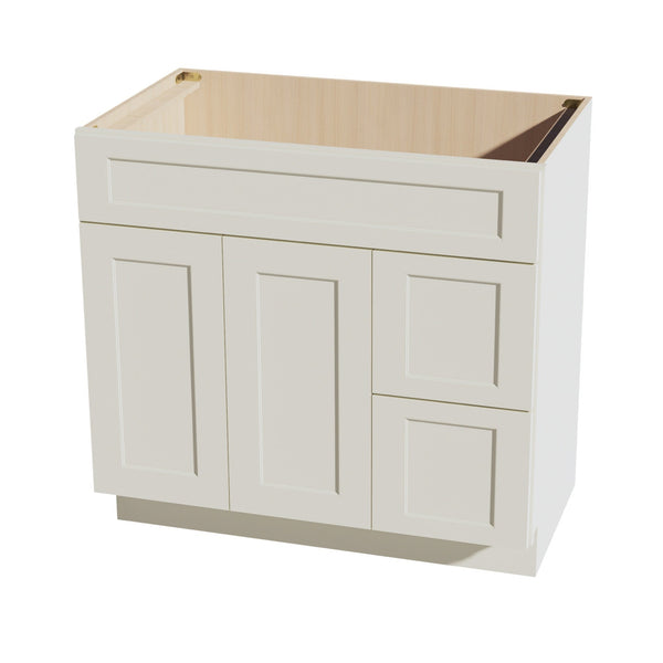 Shaker Vanity Drawer Cabinet 36" (VSD3621R) · Tallis - Swan White - Hero