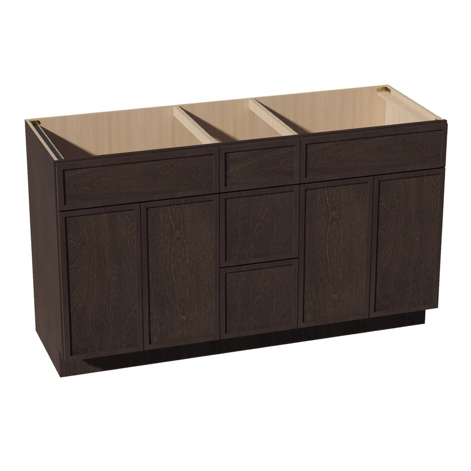 Slim Shaker Vanity Drawer Cabinet 60" (VSD60DOUBLE) · Slim
