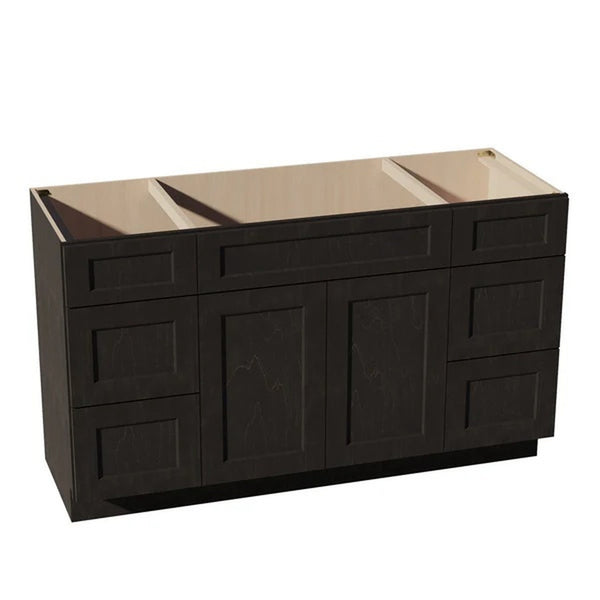 Shaker Vanity Drawer Cabinet 60" (VSD60SINGLE) · Ardelle - Charcoal - Hero