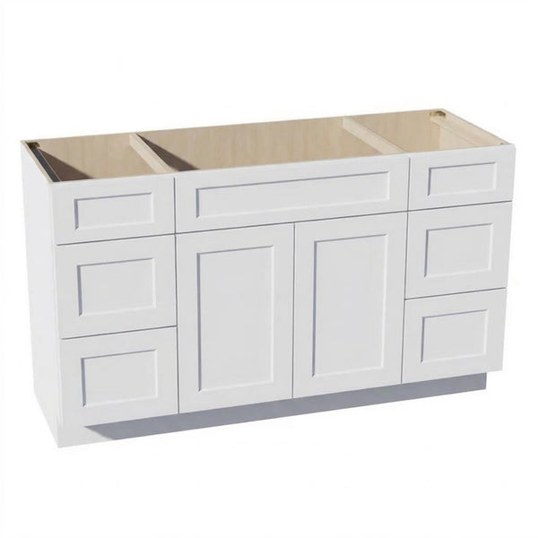 Shaker Vanity Drawer Cabinet 60" (VSD60SINGLE) · Ardelle - White - Hero