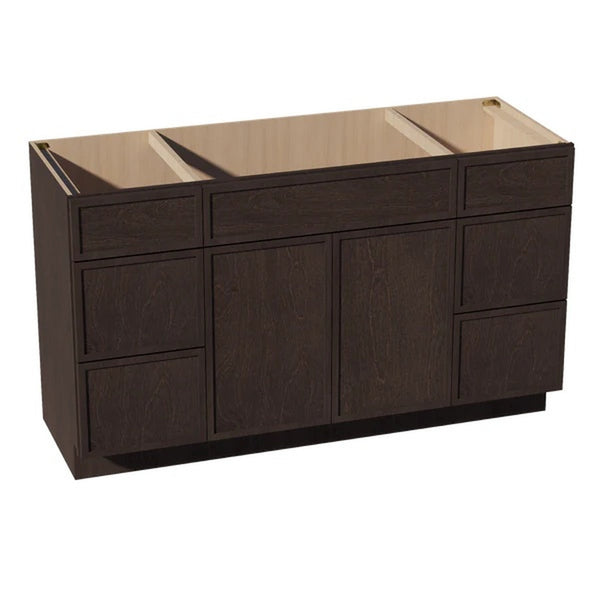 Slim Shaker Vanity Drawer Cabinet 60" (VSD60SINGLE) · Slim - Mocha - Hero
