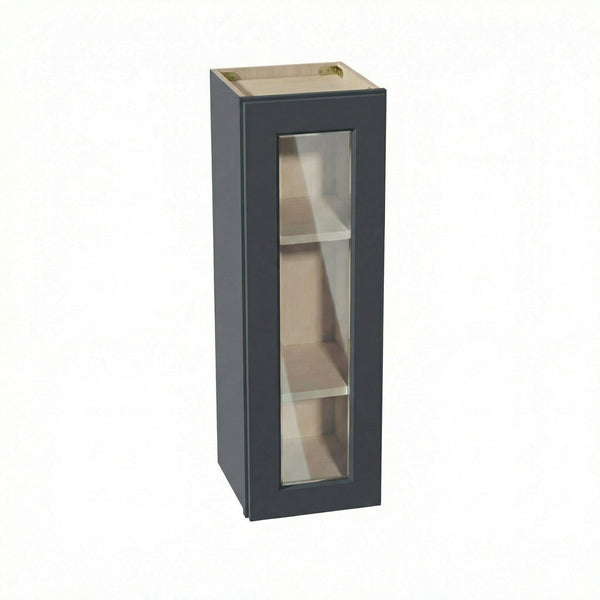 Shaker Glass Door Wall Cabinet 12" (W1236GD) · Ardelle - Ebony - Hero