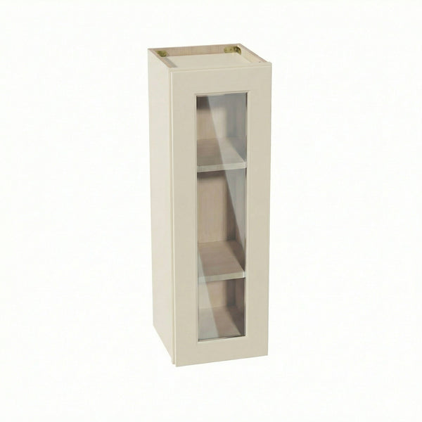 Shaker Glass Door Wall Cabinet 12" (W1236GD) · Tallis - Swan White - Hero