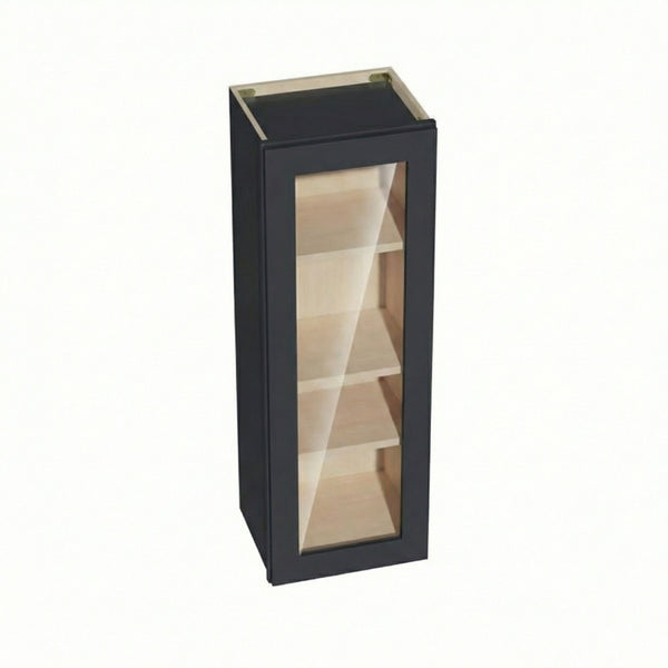 Shaker Glass Door Wall Cabinet 15" (W1542GD) · Ardelle - Ebony - Hero