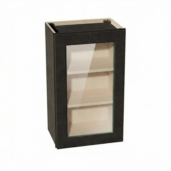 Shaker Glass Door Wall Cabinet 18" (W1830GD) · Ardelle - Charcoal - Hero