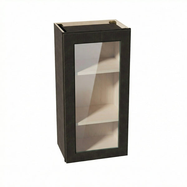 Shaker Glass Door Wall Cabinet 18" (W1836GD) · Ardelle - Charcoal - Hero