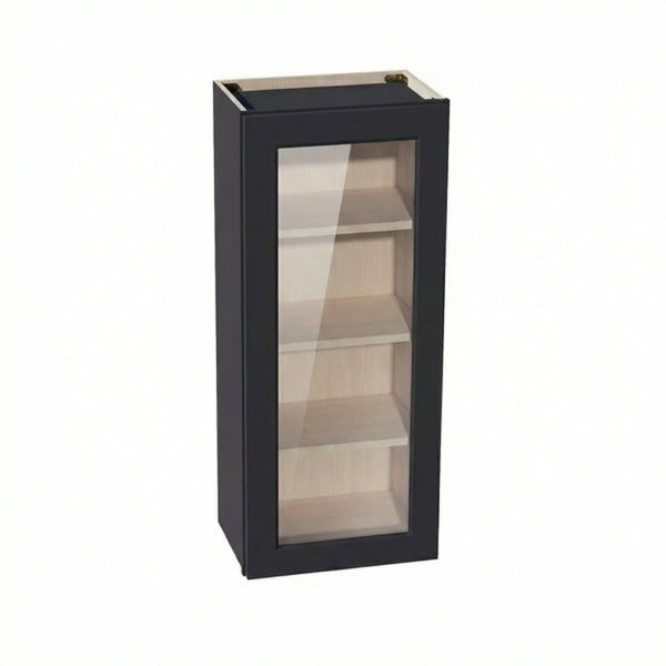 Shaker Glass Door Wall Cabinet 18" (W1842GD) · Ardelle - Ebony - Hero