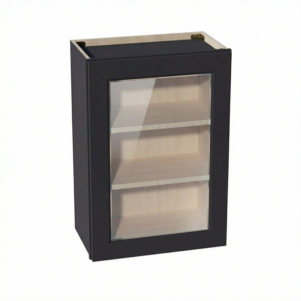 Shaker Glass Door Wall Cabinet 21" (W2130GD) · Ardelle - Ebony - Hero