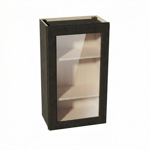 Shaker Glass Door Wall Cabinet 21" (W2136GD) · Ardelle - Charcoal - Hero
