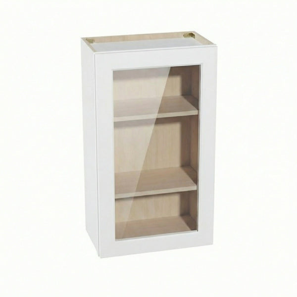 Shaker Glass Door Wall Cabinet 21" (W2136GD) · Ardelle - White - Hero