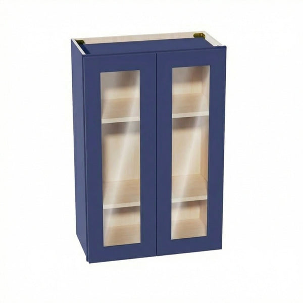 Shaker Glass Door Wall Cabinet 24" (W2436GD) · Ardelle - Blue - Hero