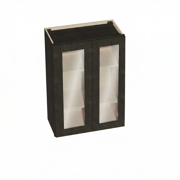 Shaker Glass Door Wall Cabinet 24" (W2436GD) · Ardelle - Charcoal - Hero