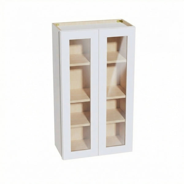 Shaker Glass Door Wall Cabinet 24" (W2442GD) · Ardelle - White - Hero