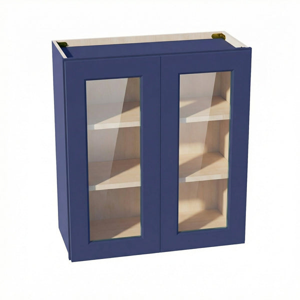 Shaker Glass Door Wall Cabinet 27" (W2730GD) · Ardelle - Blue - Hero