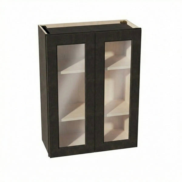 Shaker Glass Door Wall Cabinet 27" (W2736GD) · Ardelle - Charcoal - Hero