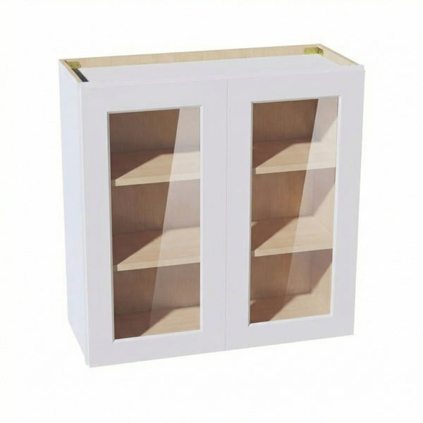 Shaker Glass Door Wall Cabinet 30" (W3030GD) · Ardelle - White - Hero