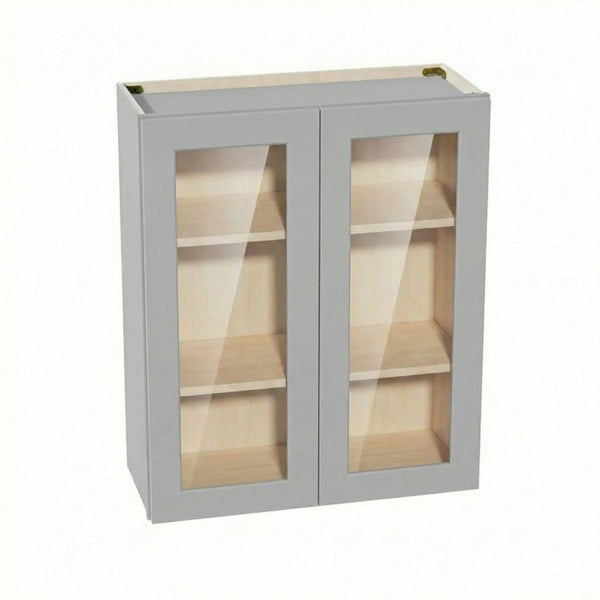 Shaker Glass Door Wall Cabinet 30" (W3036GD) · Ardelle - Ash - Hero