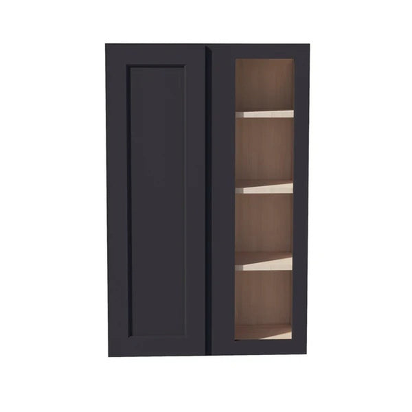Shaker Corner Wall Cabinet 27" (WBC2742) · Ardelle - Ebony - Hero