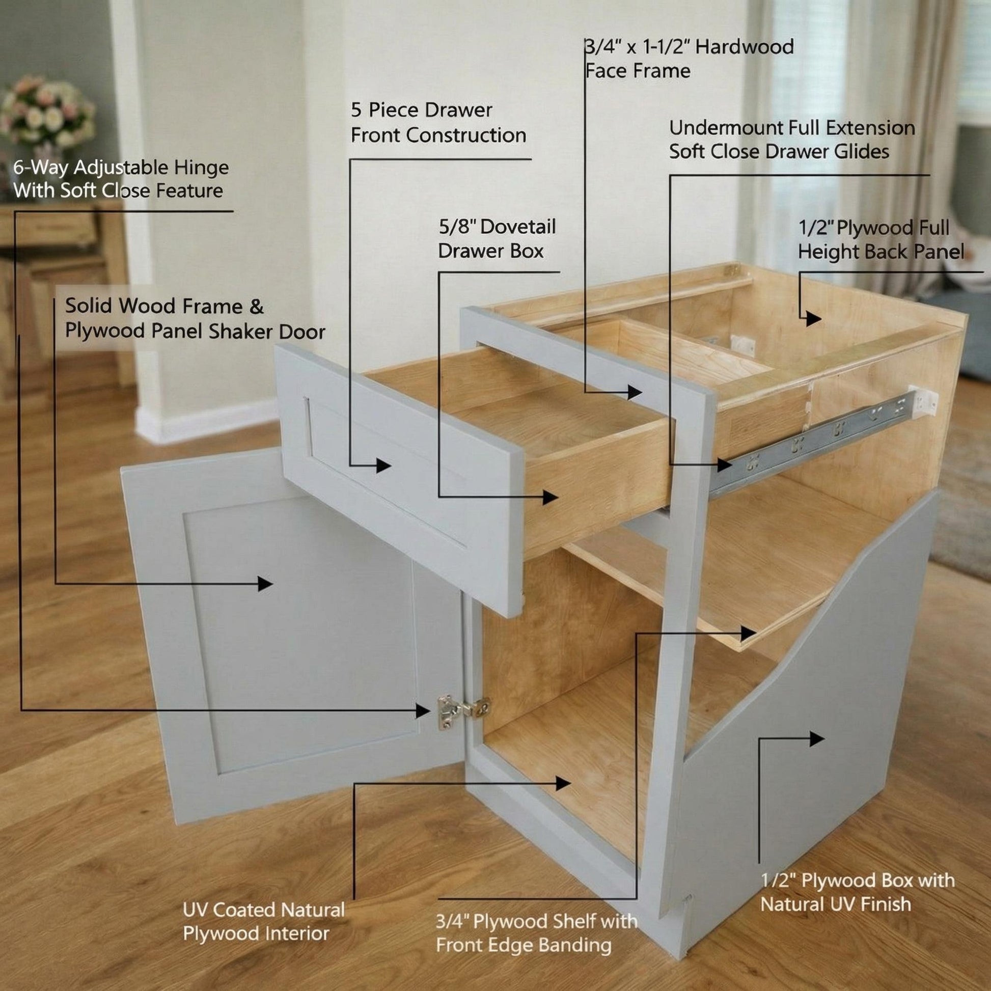 Shaker Bridge Wall Cabinet 27" (W2715GD) · Ardelle