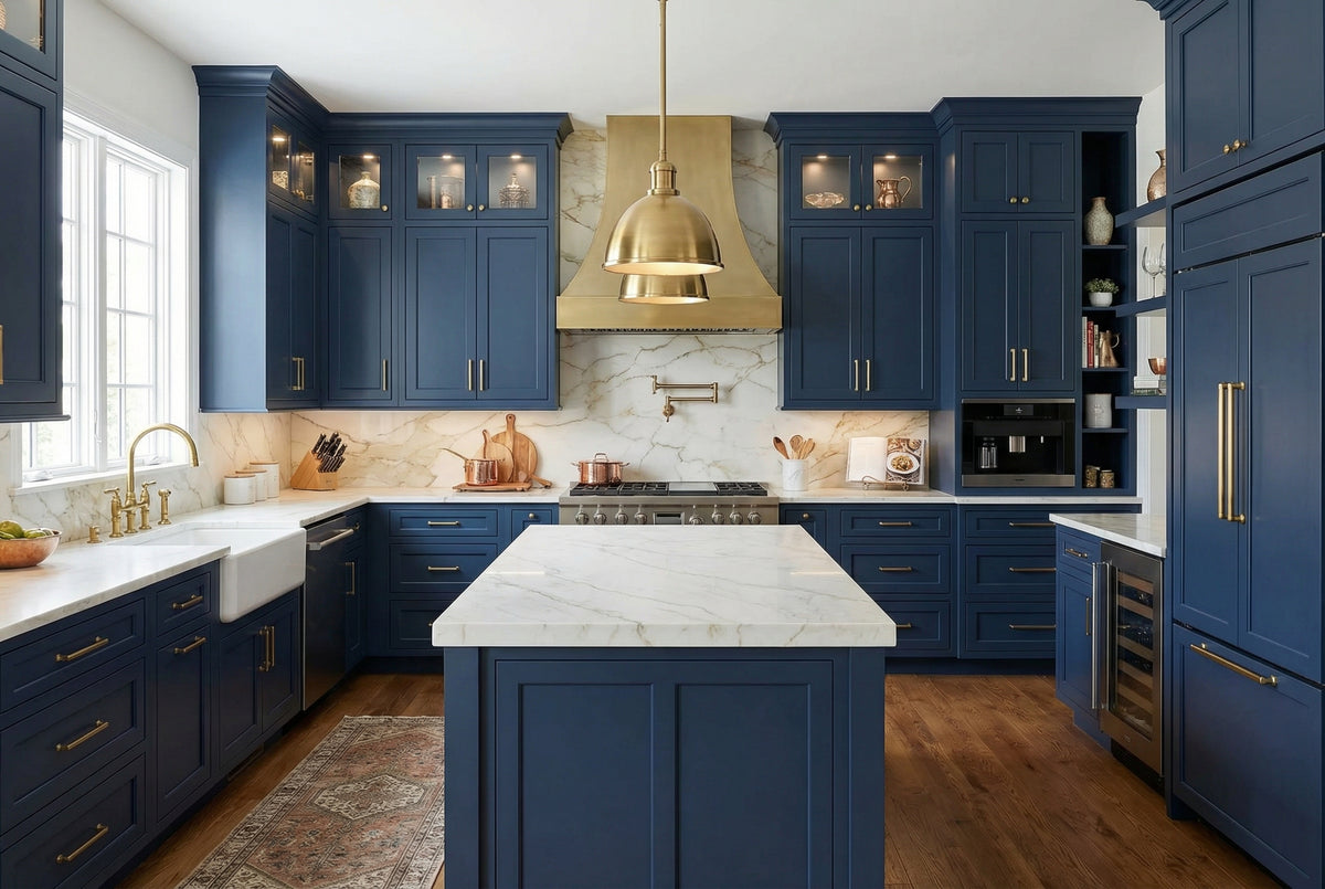 Classic Blue Farmhouse Kitchen