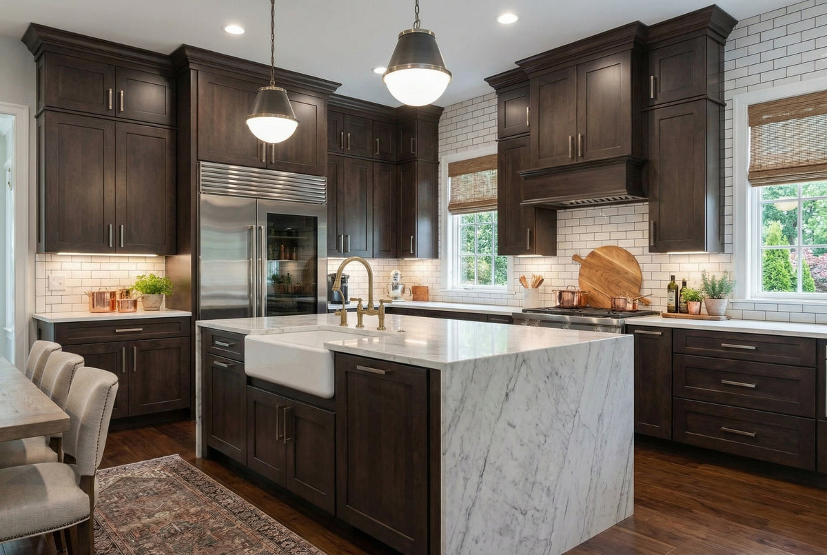 Dark Wood Island Kitchen