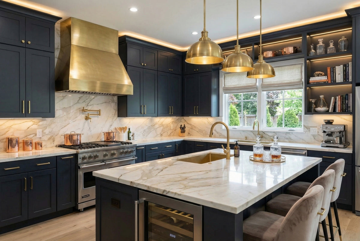 Ebony Kitchen with Gold Accents