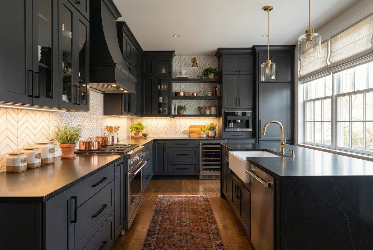 Dramatic All-Dark Kitchen