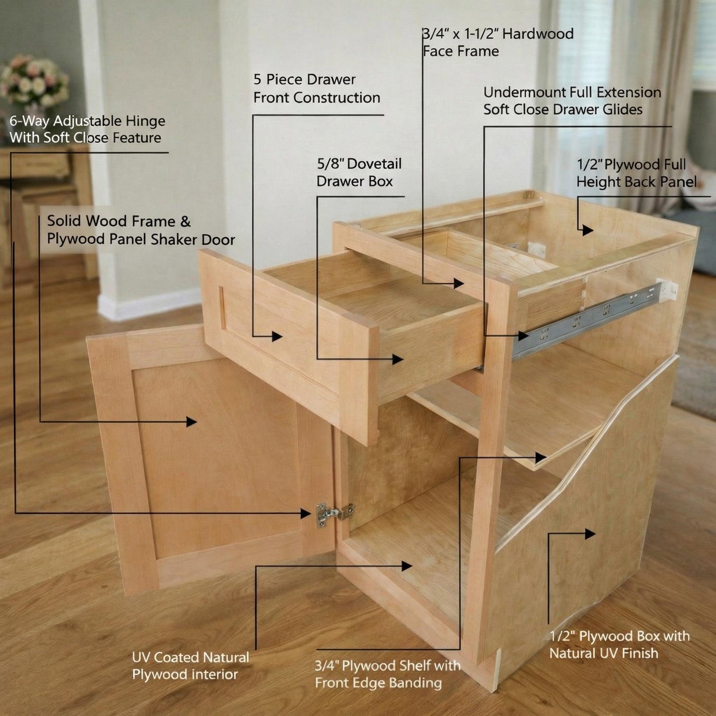 Quik Cabinets W1212 Ardelle Timber - Construction