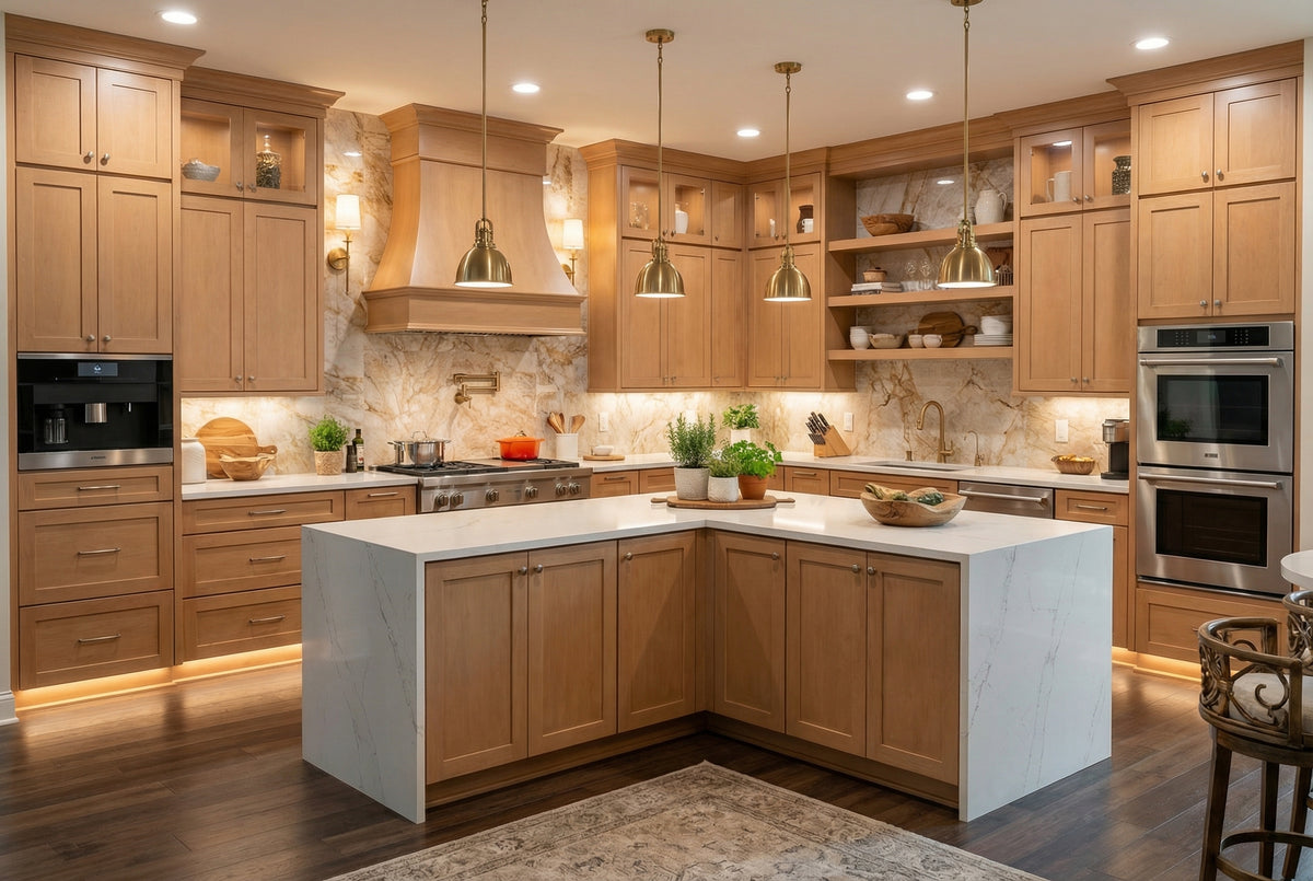 Honey Timber Kitchen with Glow