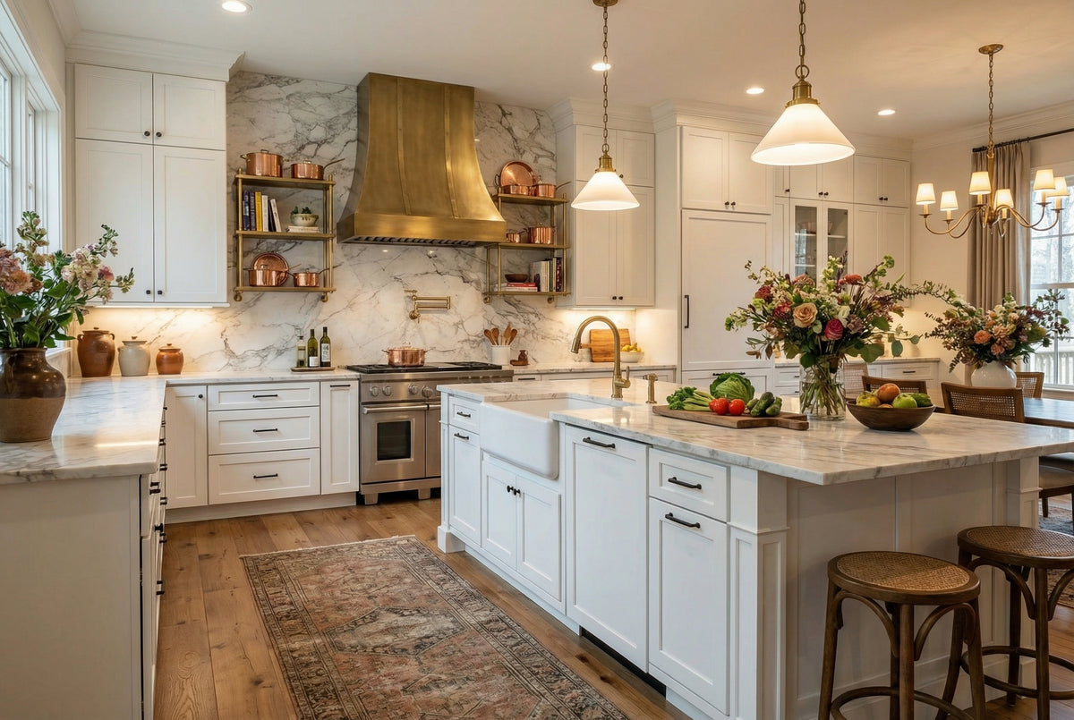 Bright White Farmhouse Kitchen