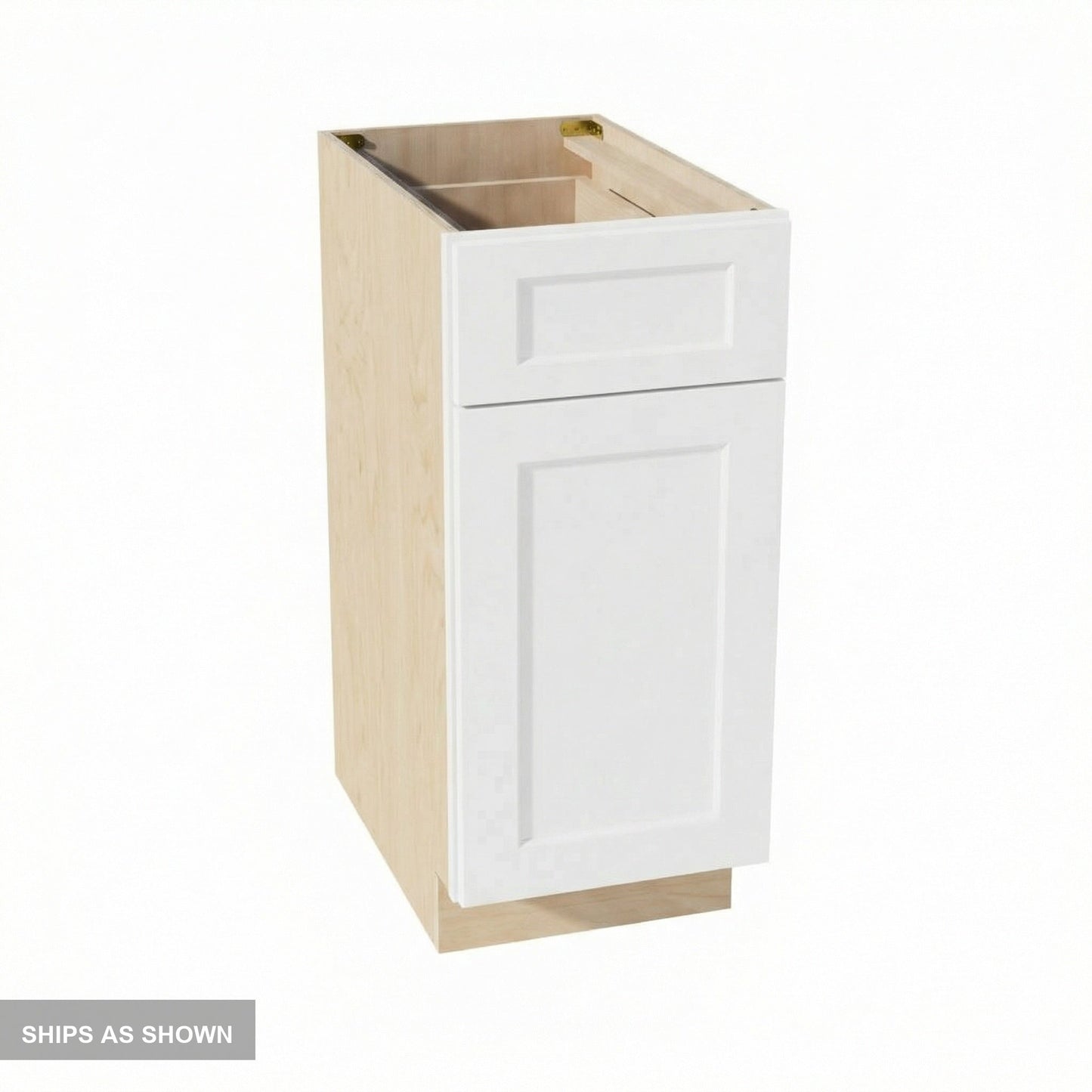Shaker Base Cabinet 15" (B15) · Ardelle - White - Flat Pack