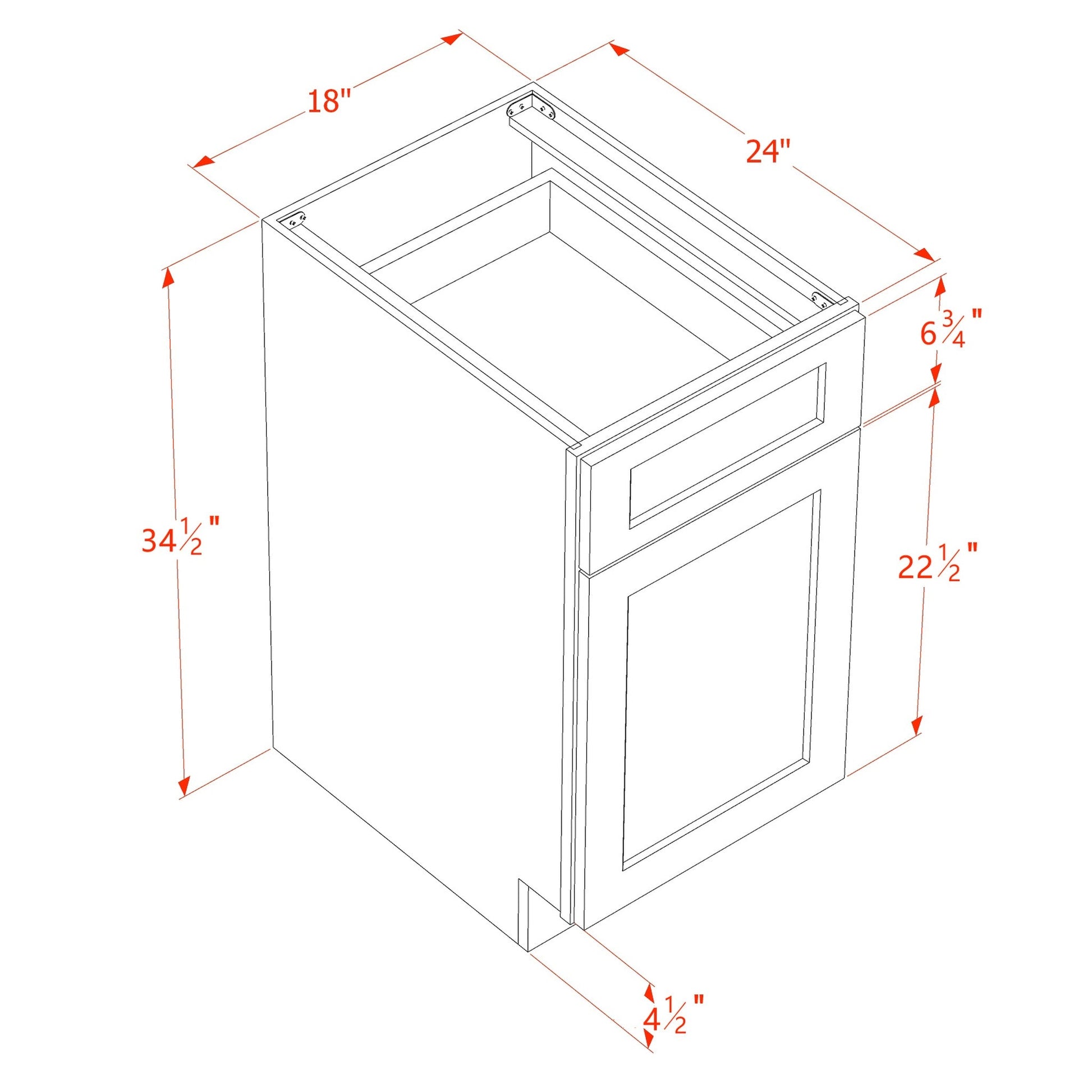 Shaker Base Cabinet 18" (B18) · Ardelle