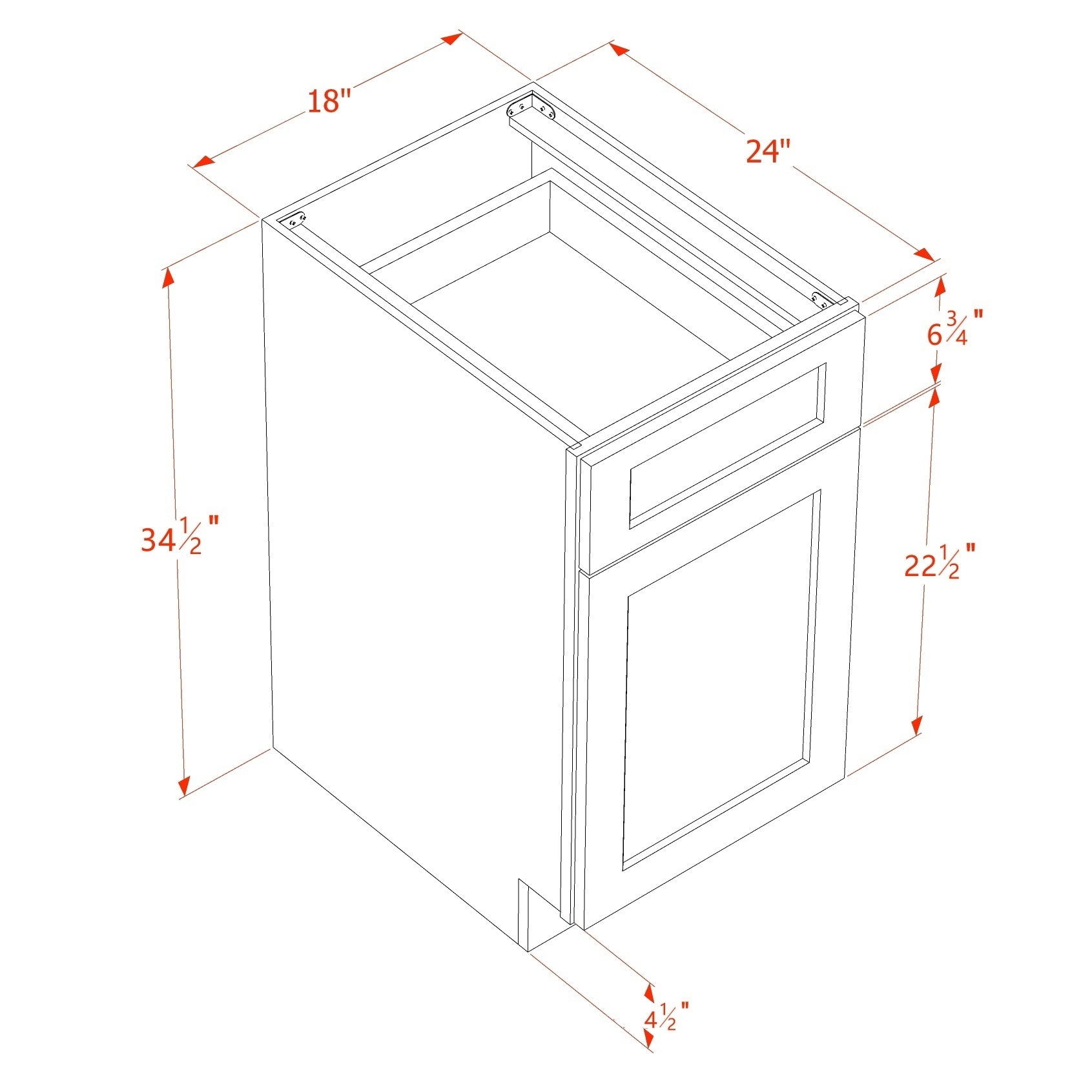 Shaker Trash Pull-Out Cabinet 18" (B18TR) · Tallis