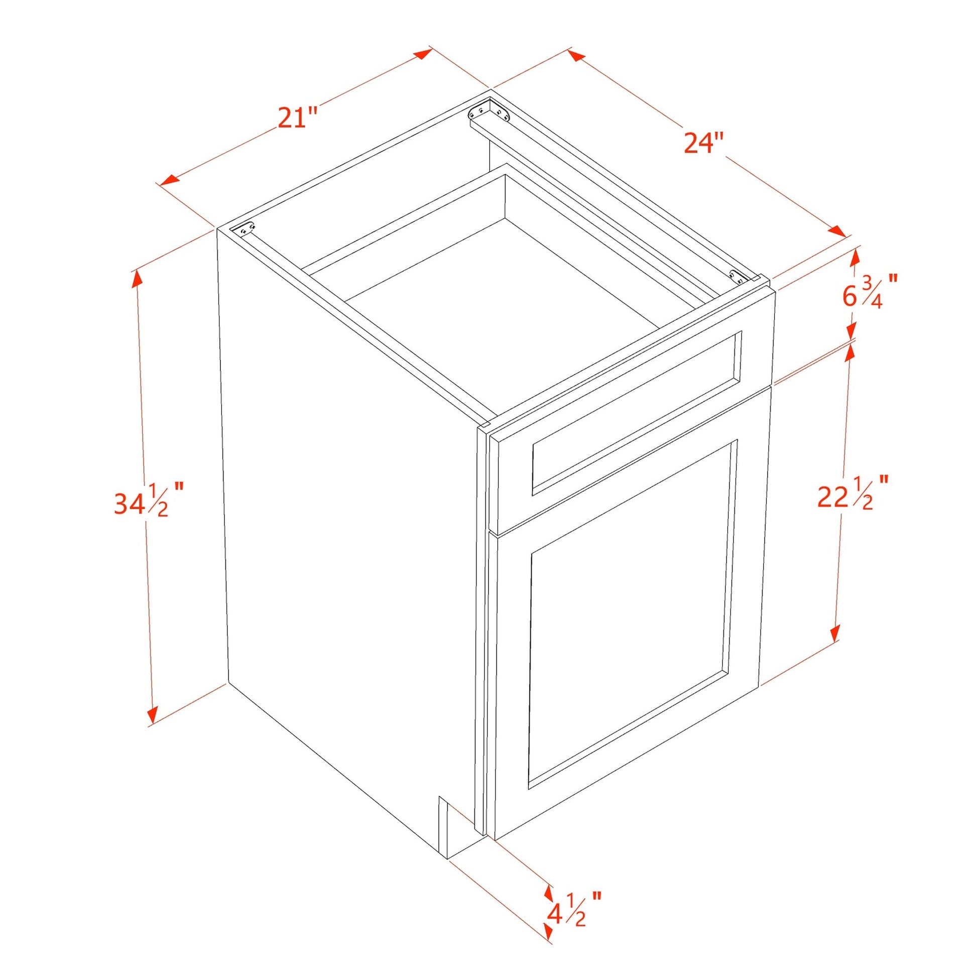 Shaker Base Cabinet 21" (B21) · Ardelle