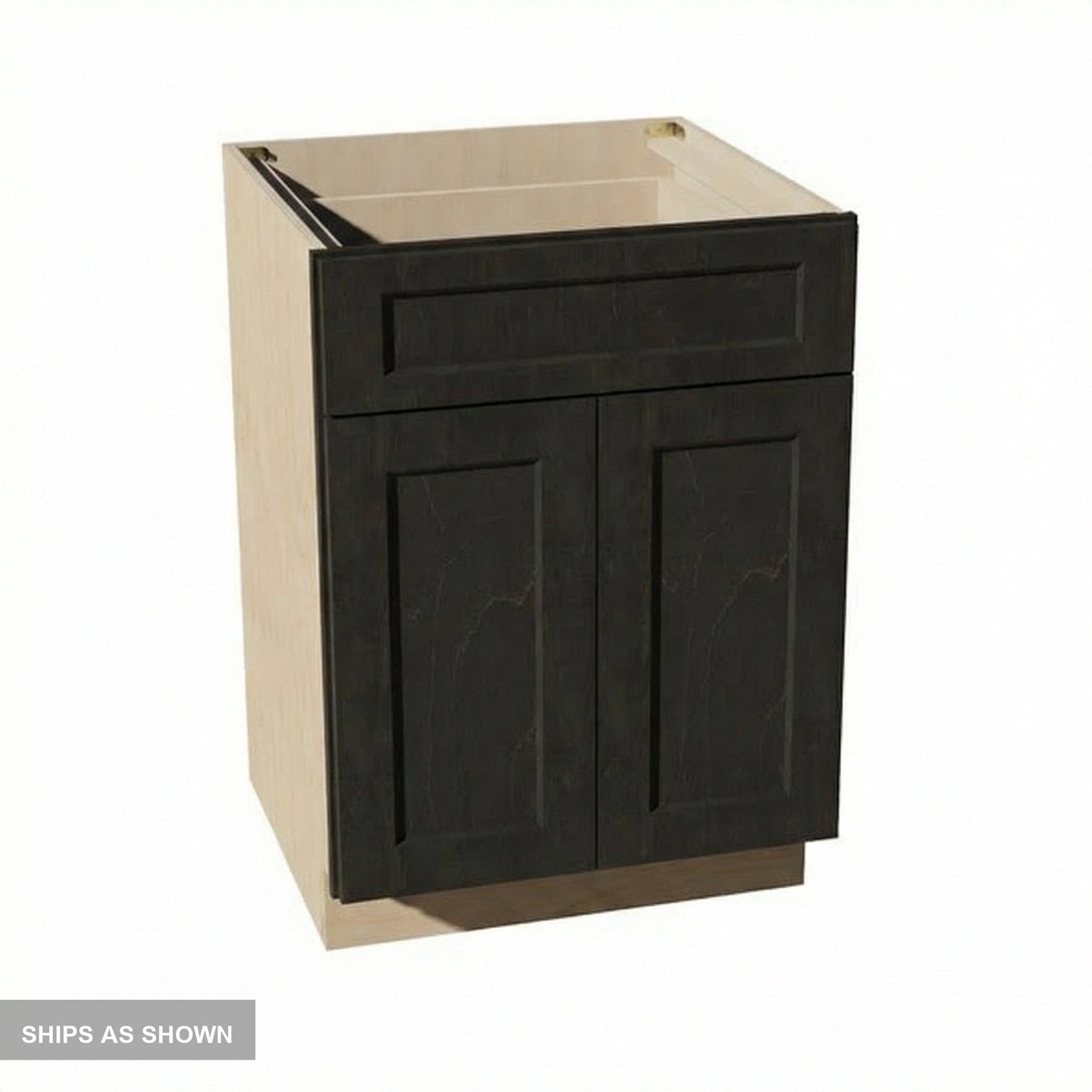 Shaker Base Cabinet 24" (B24) · Ardelle - Charcoal - Flat Pack