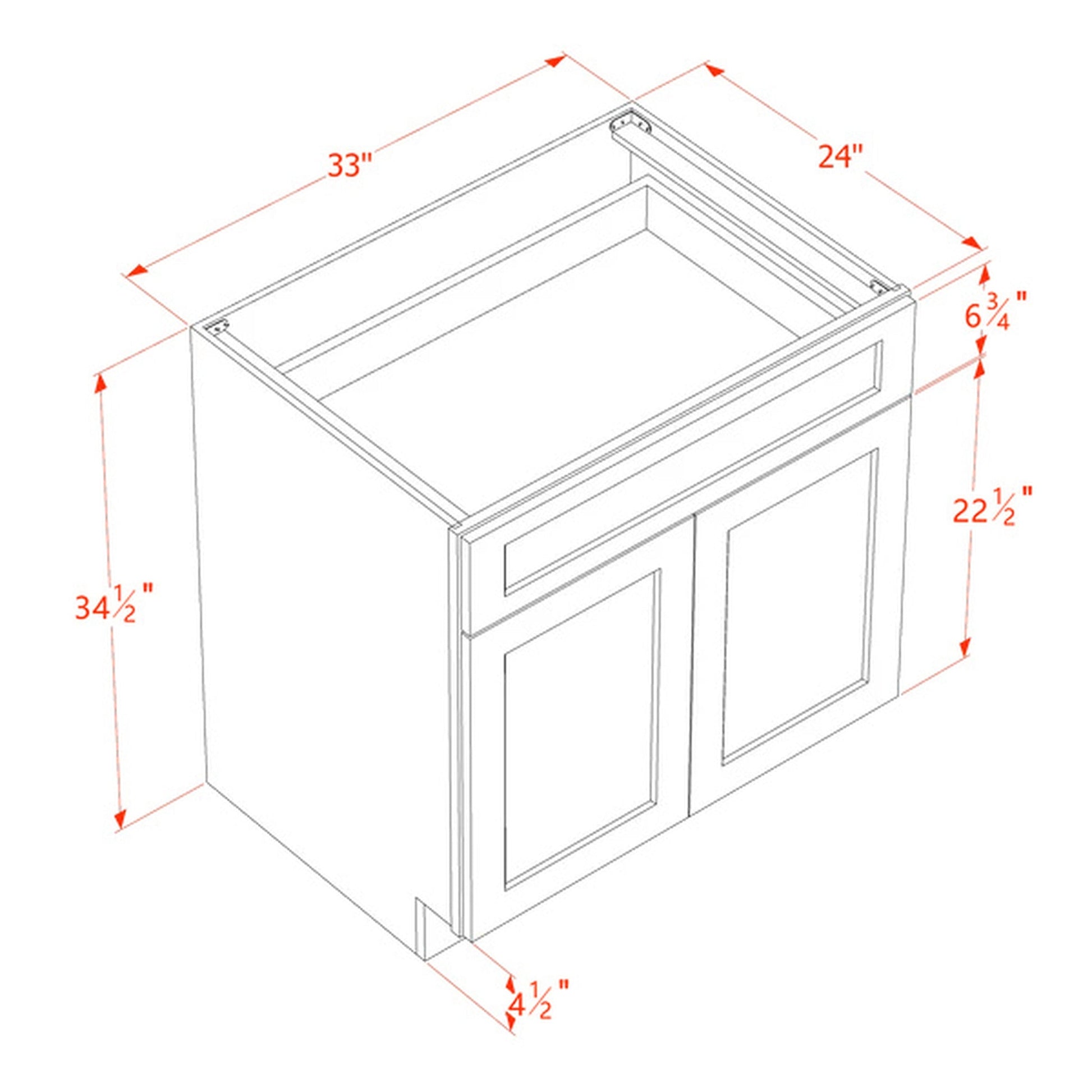 Shaker Base Cabinet 33" (B33) · Tallis
