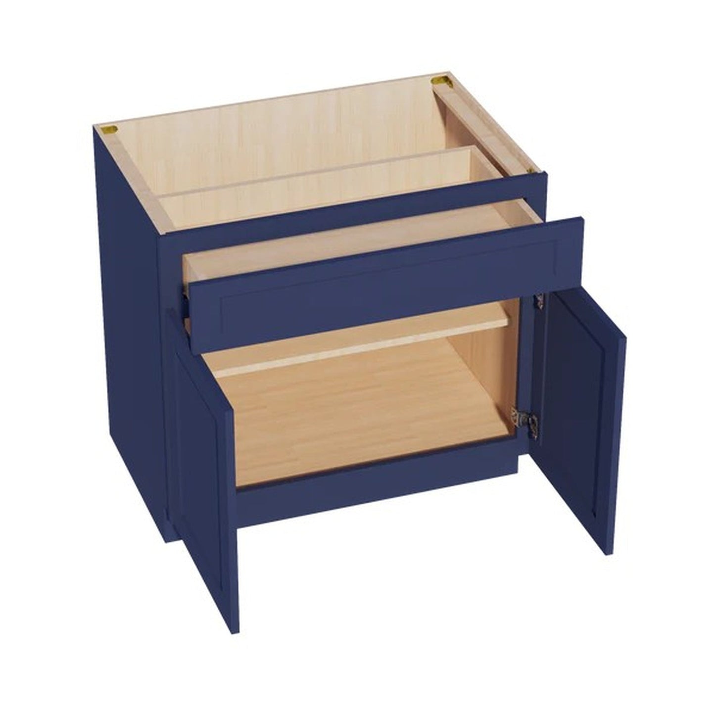 Shaker Base Cabinet 36" (B36) · Ardelle - Blue - Interior