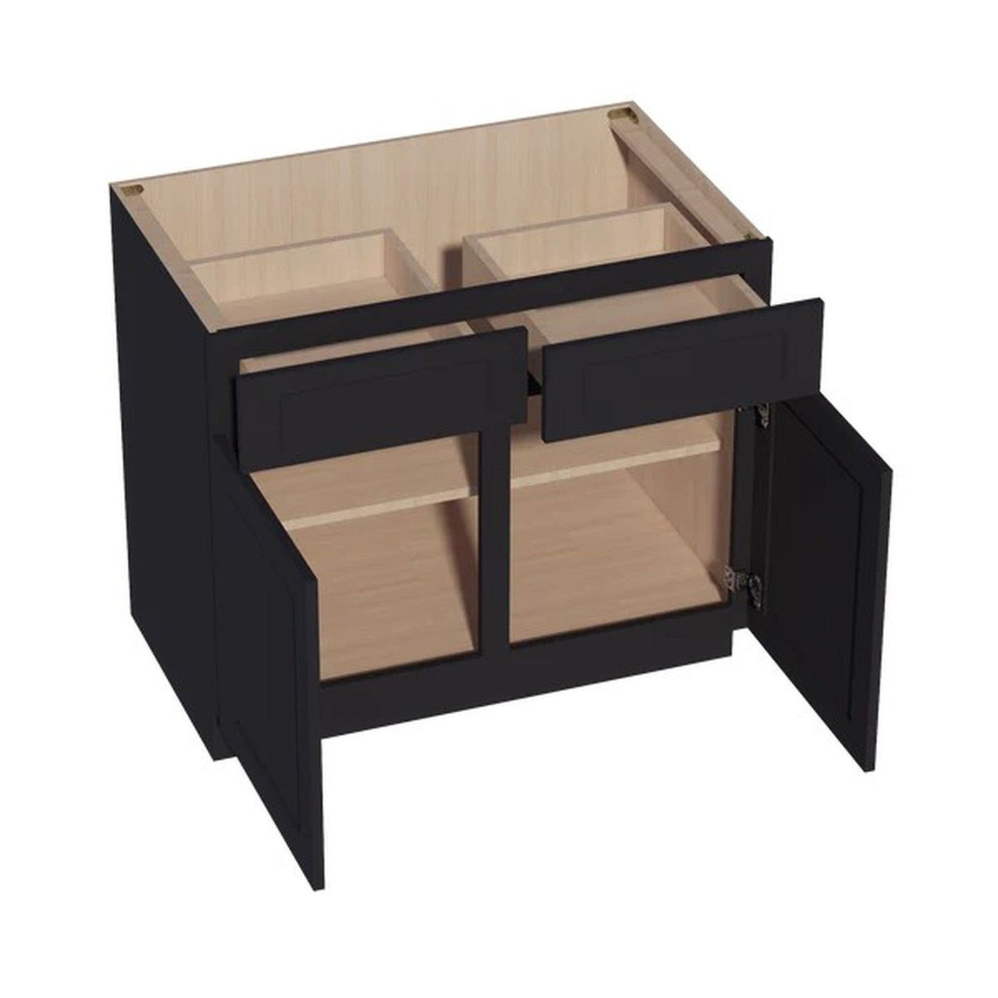 Shaker Base Cabinet 39" (B39) · Ardelle - Ebony - Interior