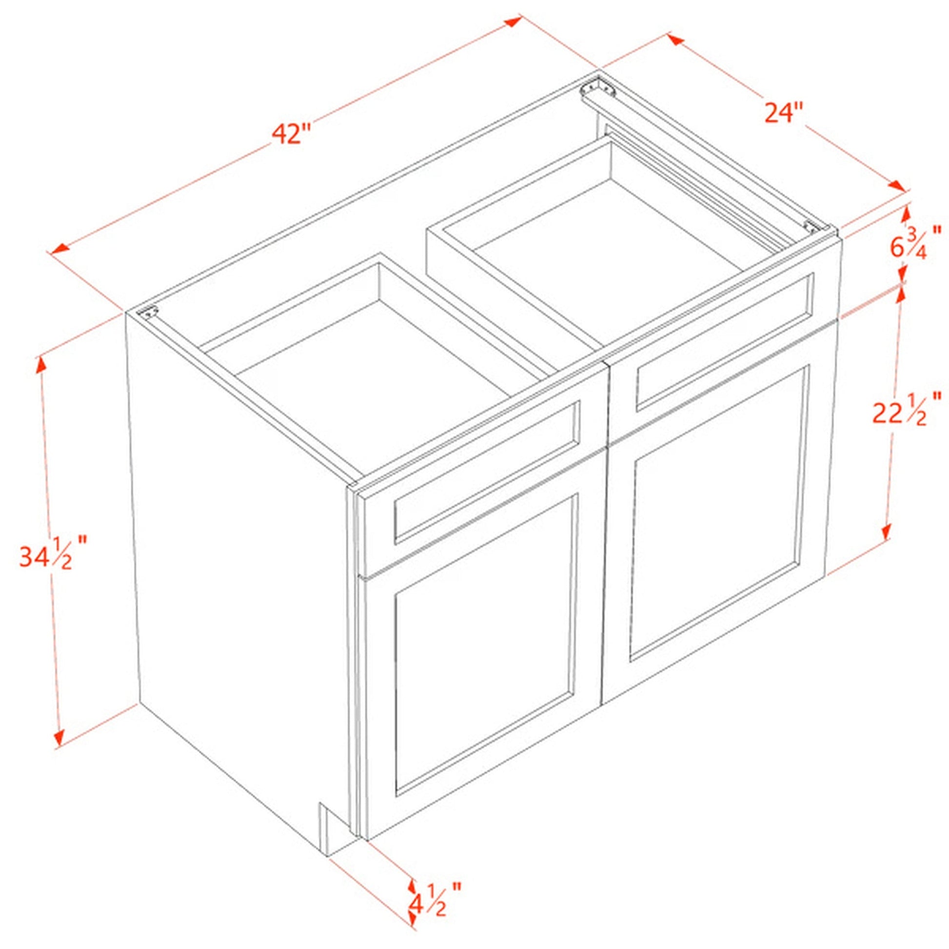 Shaker Base Cabinet 42" (B42) · Tallis