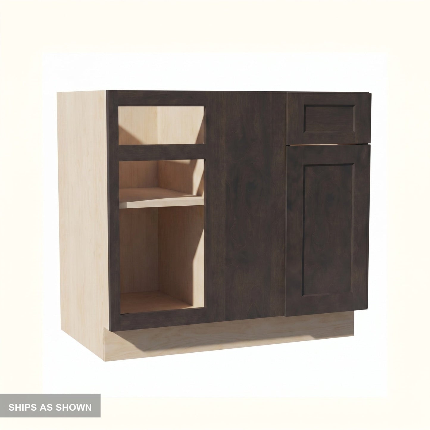 Shaker Corner Base Cabinet 39" (BBC39-42) · Ardelle - Charcoal - Flat Pack