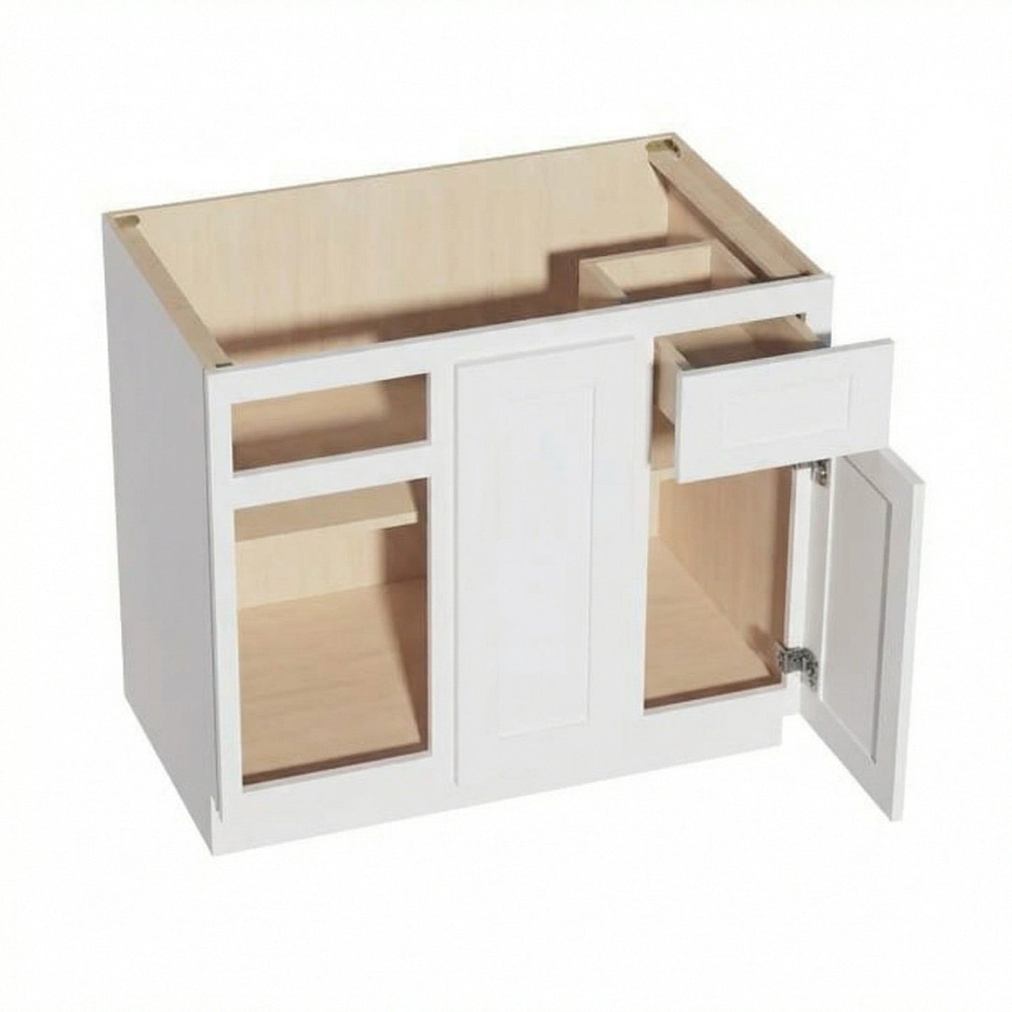 Shaker Corner Base Cabinet 39" (BBC39-42) · Ardelle - White - Interior
