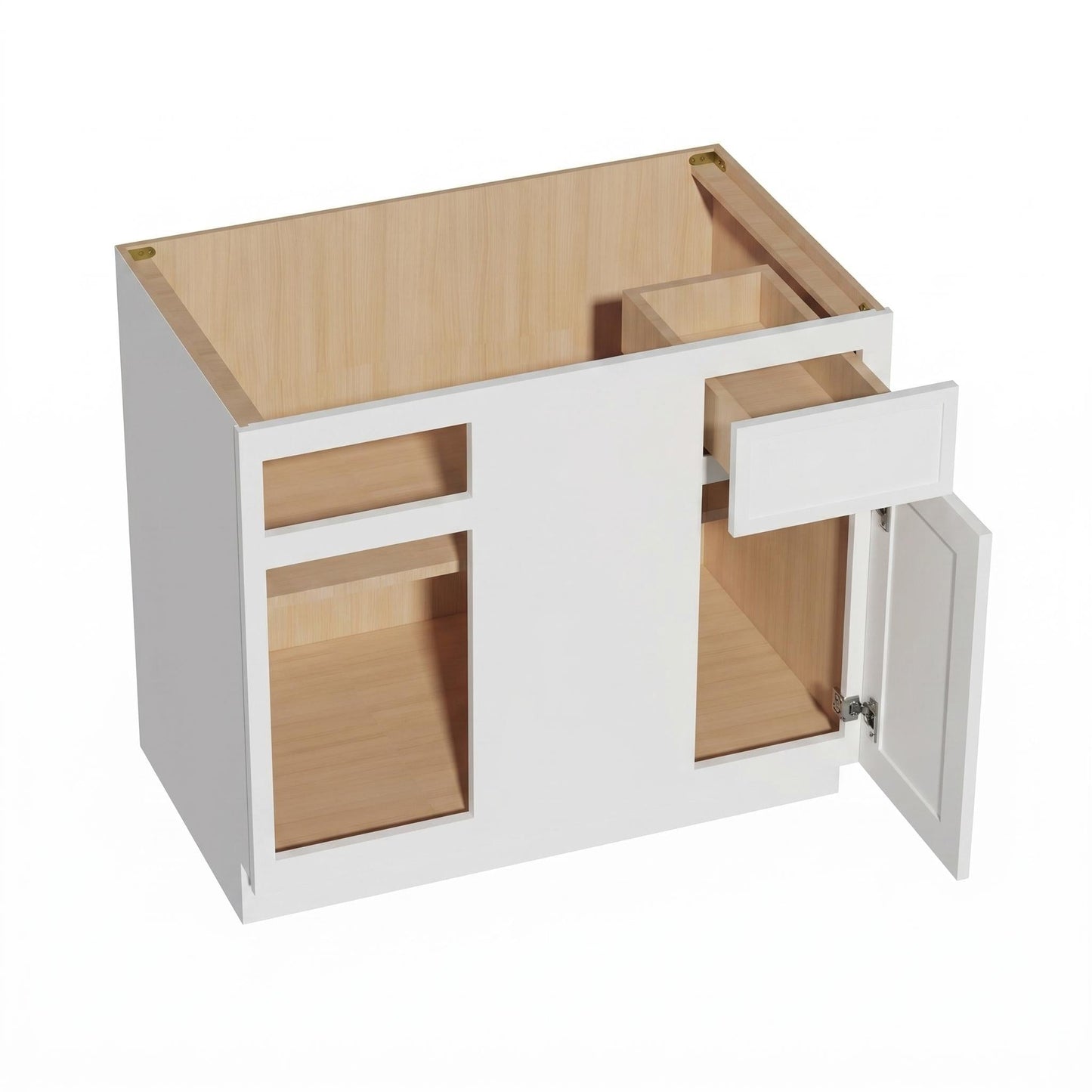 Slim Shaker Corner Base Cabinet 39" (BBC39-42) · Slim - Frost - Interior