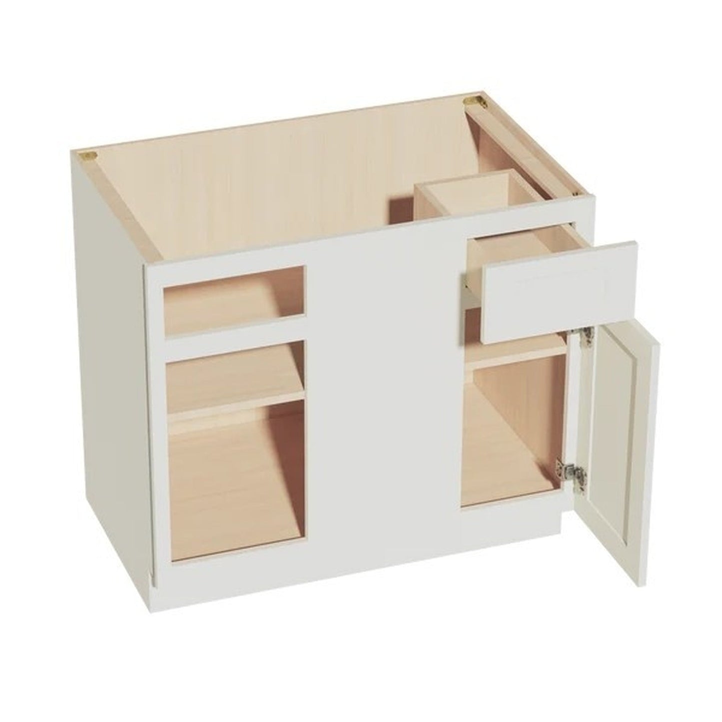 Shaker Corner Base Cabinet 39" (BBC39-42) · Tallis - Swan White - Interior