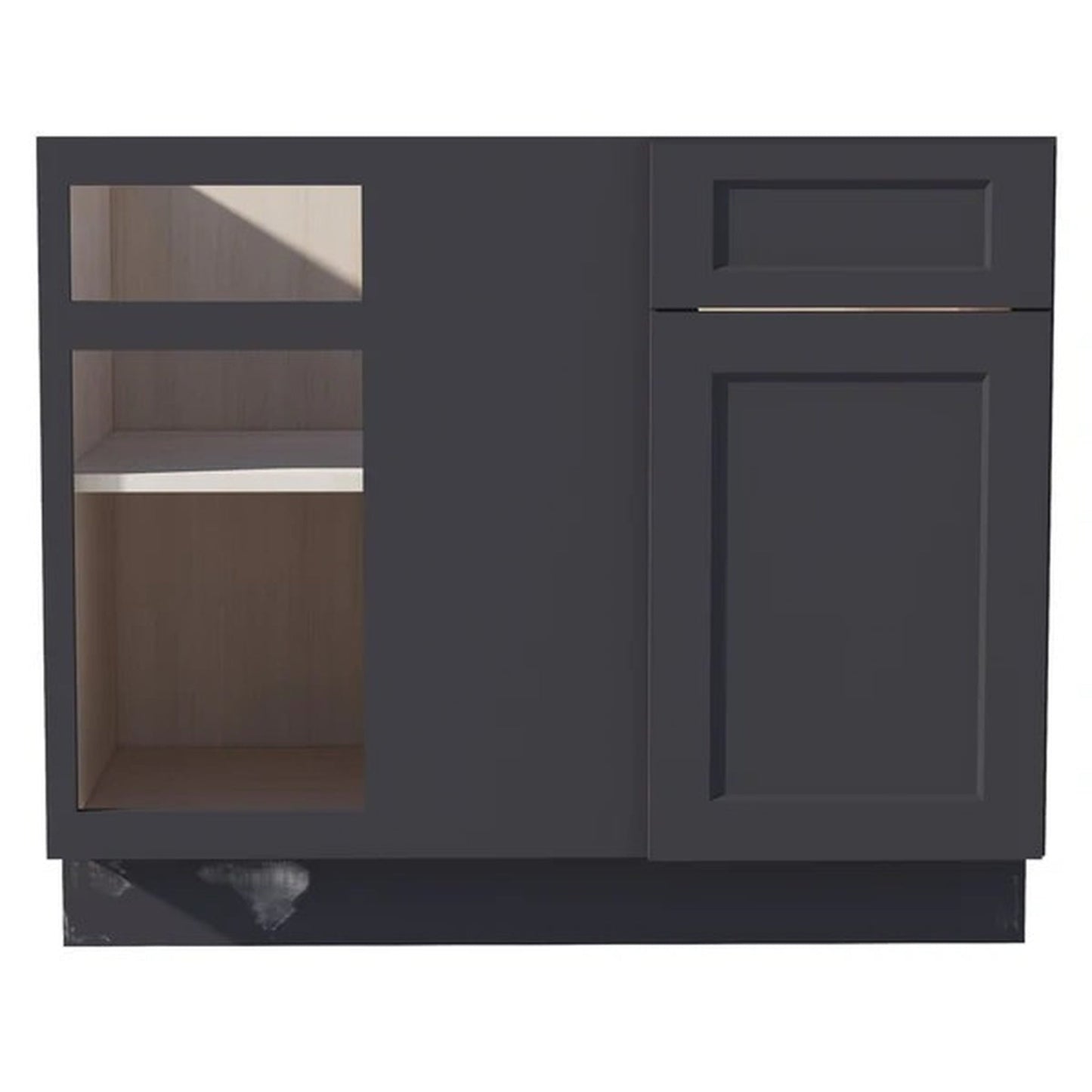 Shaker Corner Base Cabinet 42" (BBC42-45) · Ardelle - Ebony - Hero