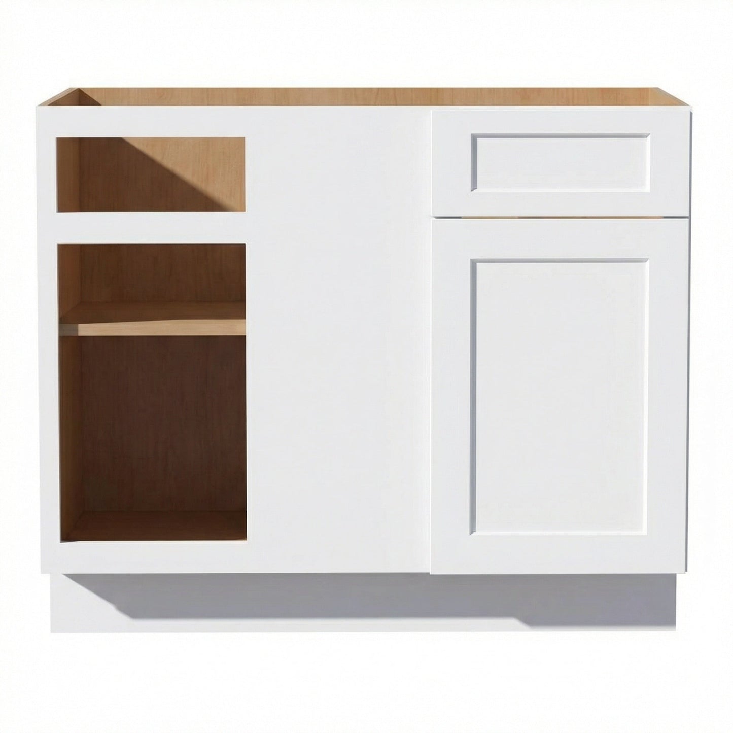 Shaker Corner Base Cabinet 42" (BBC42-45) · Ardelle - White - Hero