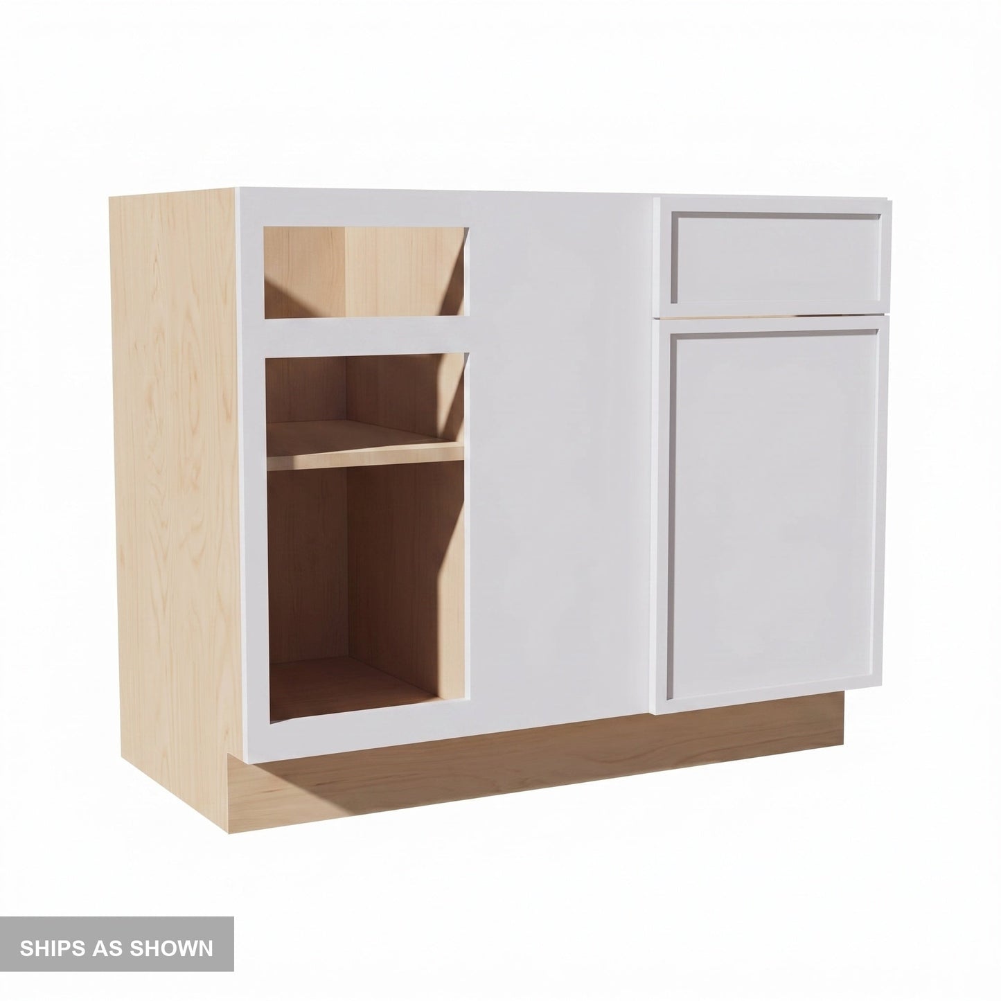 Slim Shaker Corner Base Cabinet 42" (BBC42-45) · Slim - Frost - Flat Pack