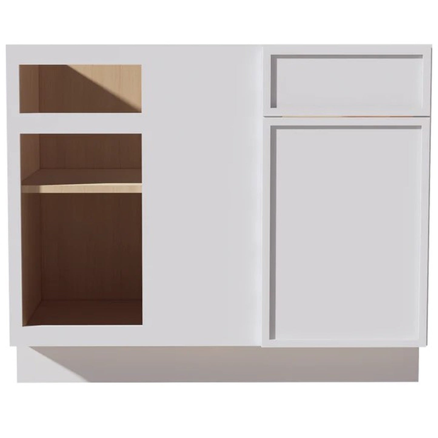 Slim Shaker Corner Base Cabinet 42" (BBC42-45) · Slim - Frost - Hero